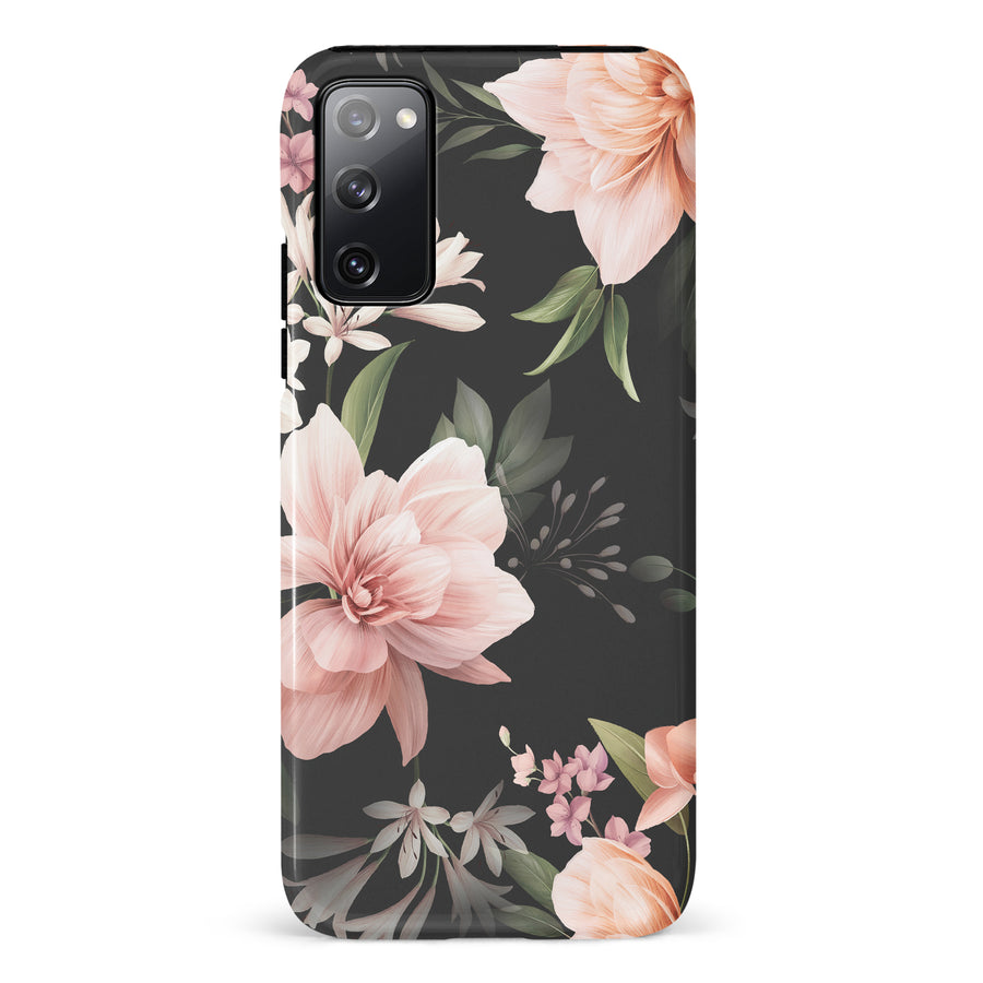 Samsung Galaxy S20 FE Peonies Two Floral Phone Case in Black