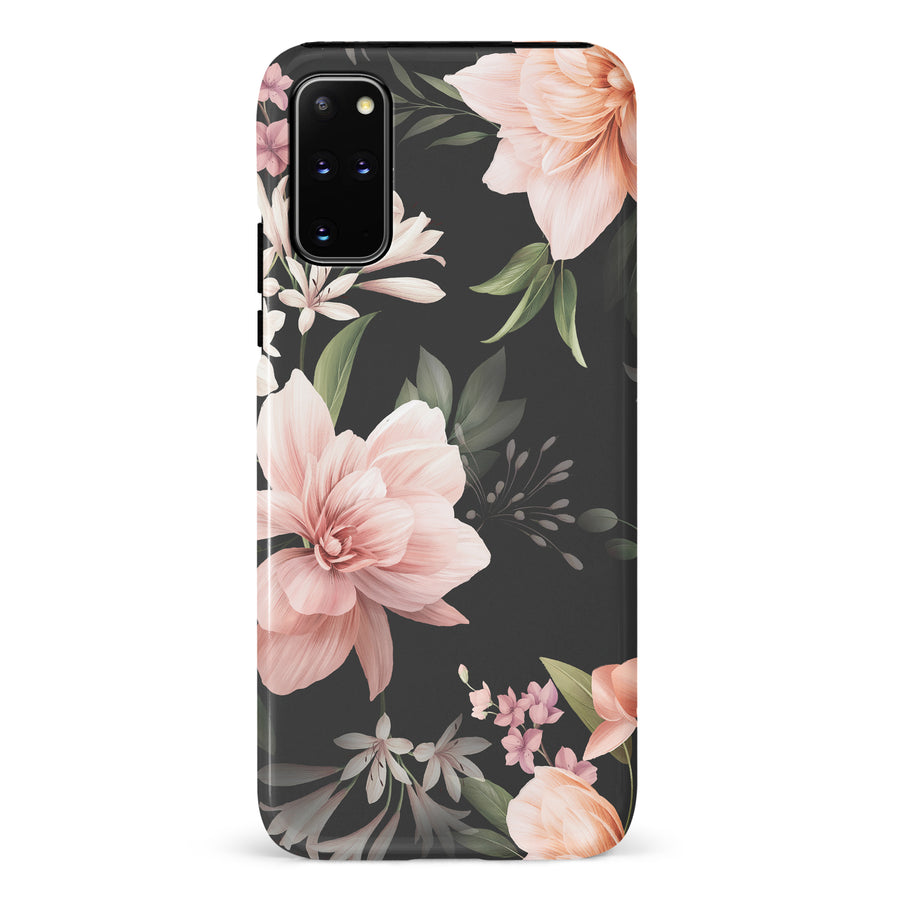 Samsung Galaxy S20 Plus Peonies Two Floral Phone Case in Black