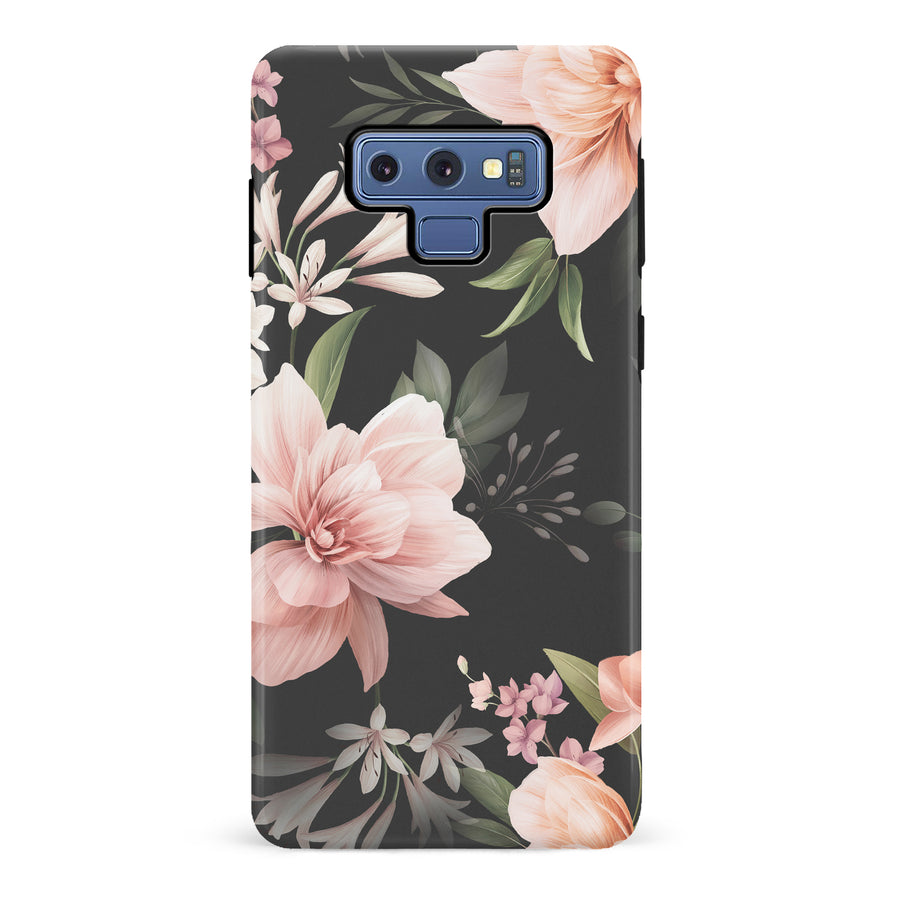 Samsung Galaxy Note 9 Peonies Two Floral Phone Case in Black