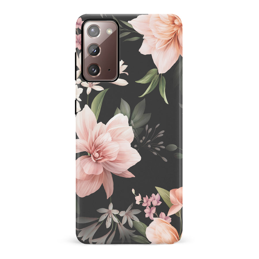 Samsung Galaxy Note 20 Peonies Two Floral Phone Case in Black