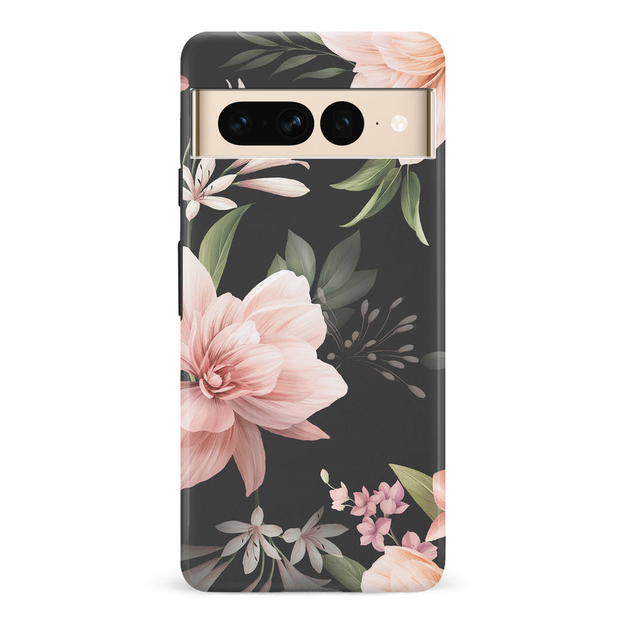 Google Pixel 7 Pro Peonies Two Floral Phone Case in Black