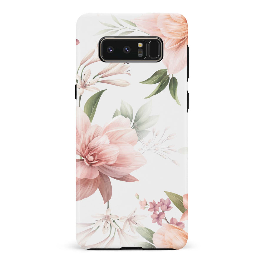 Samsung Galaxy Note 8 Peonies Floral Phone Case - White