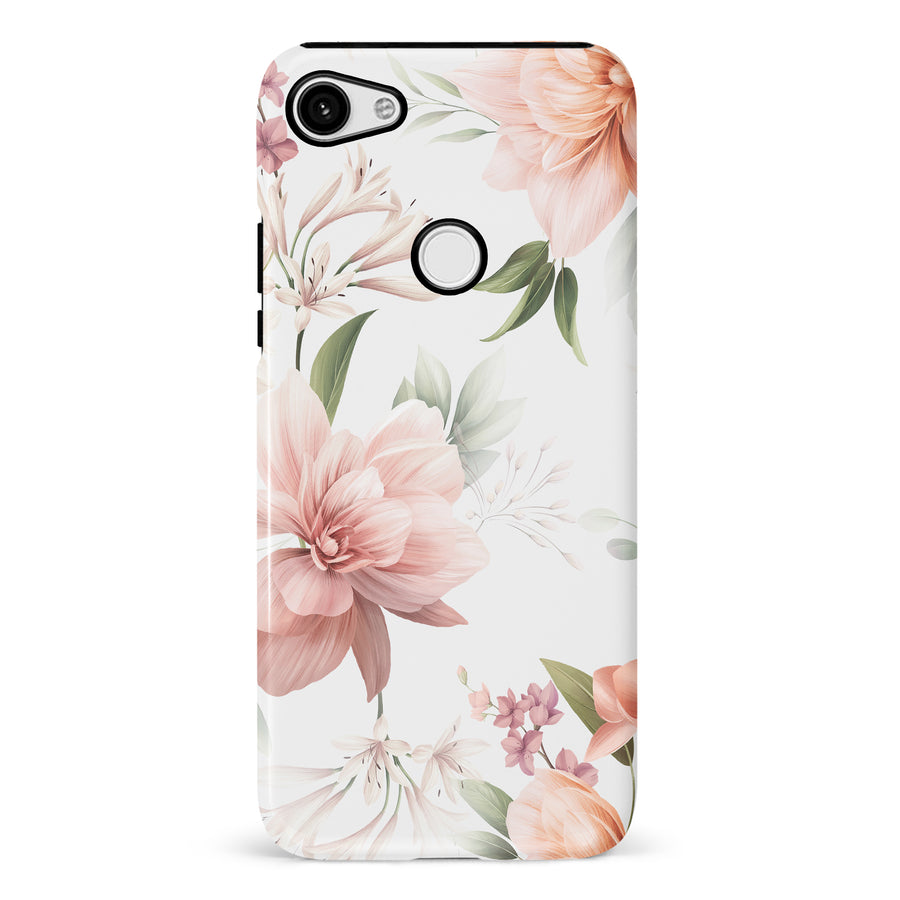 Google Pixel 3 XL Peonies Two Phone Case in White