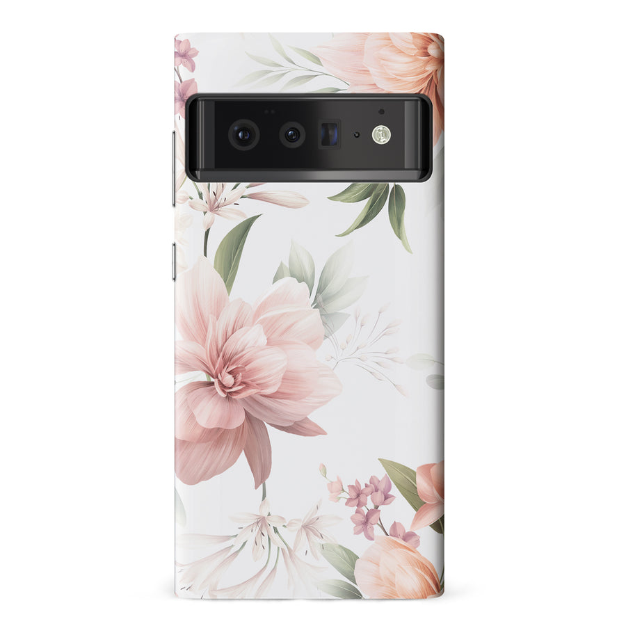 Google Pixel 6 Pro Peonies Two Phone Case in White