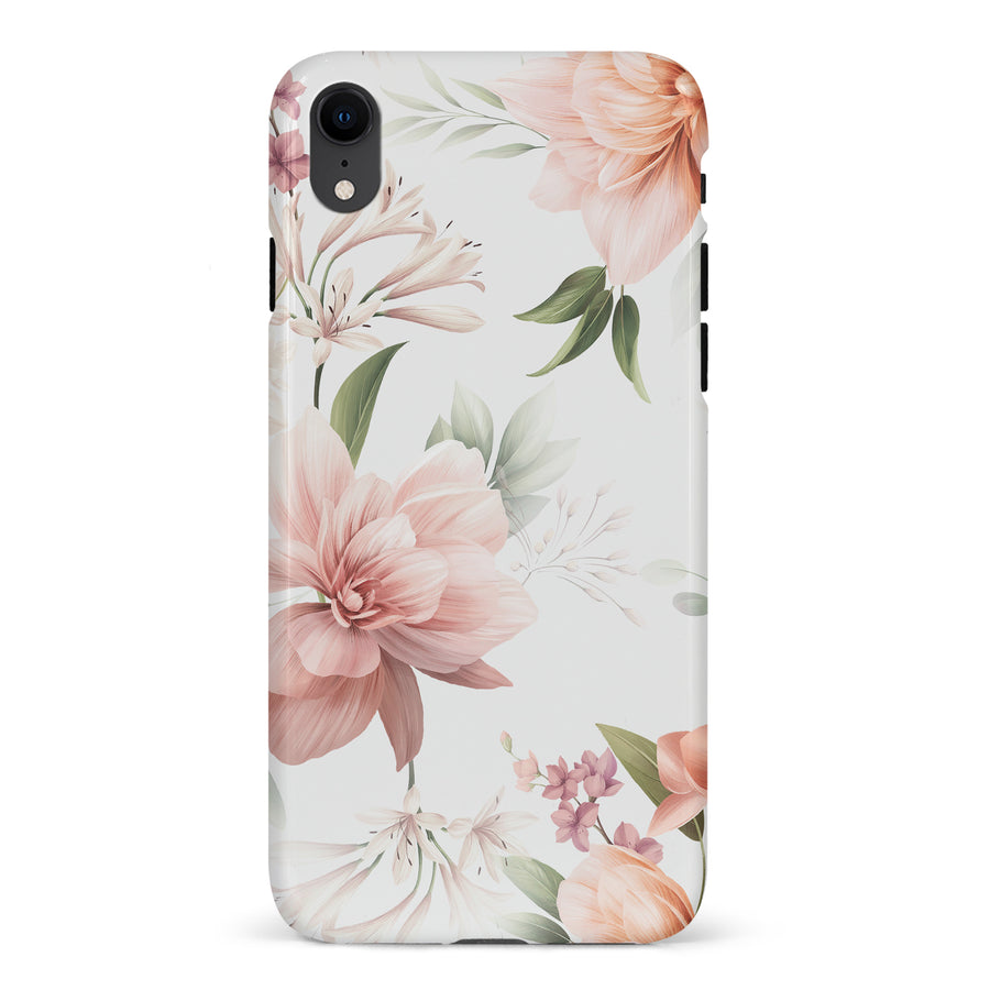 iPhone XR Peonies Two Phone Case in White