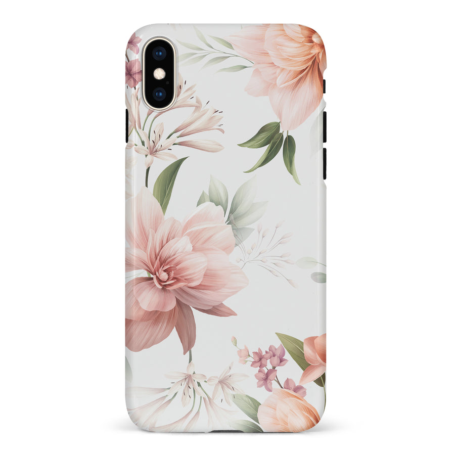 iPhone XS Max Peonies Two Phone Case in White