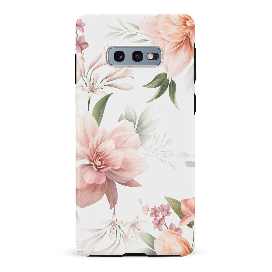 Samsung Galaxy S10e Peonies Two Phone Case in White