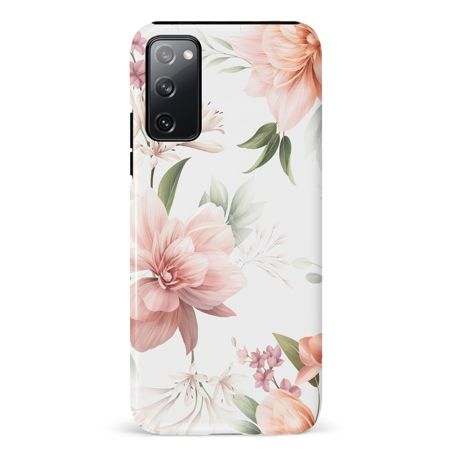 Samsung Galaxy S20 FE Peonies Two Phone Case in White