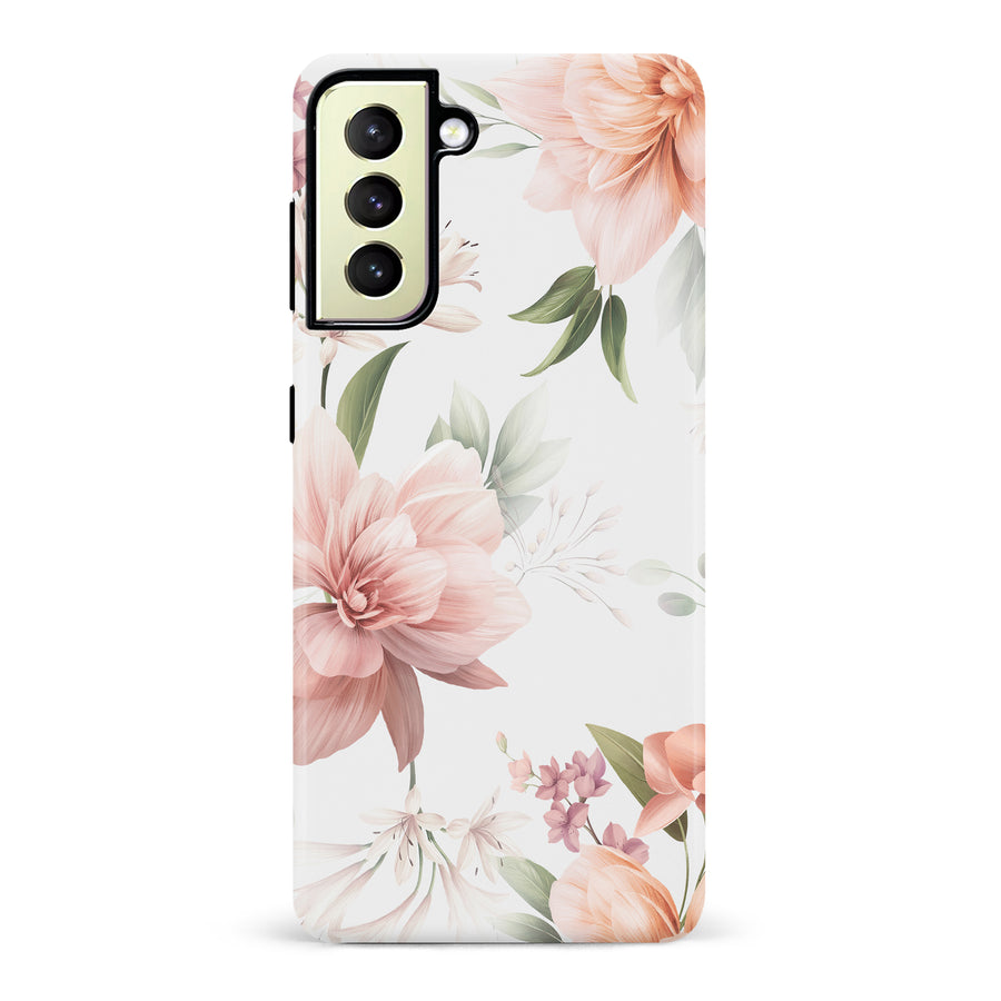 Samsung Galaxy S22 Plus Peonies Two Phone Case in White
