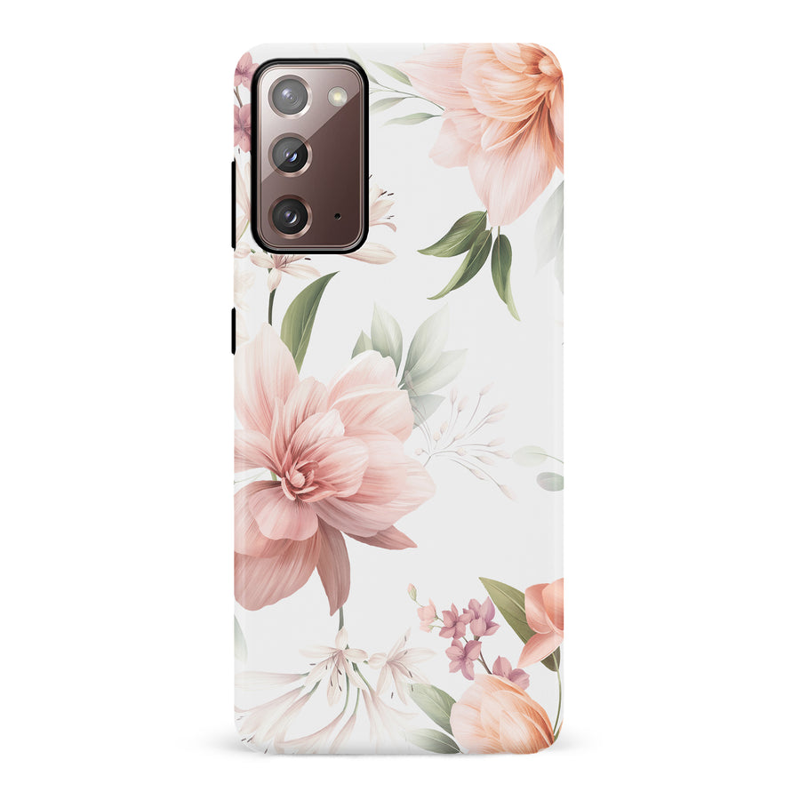 Samsung Galaxy Note 20 Peonies Two Phone Case in White