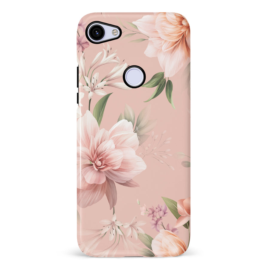 Google Pixel 3A Peonies Two Floral Phone Case in Pink