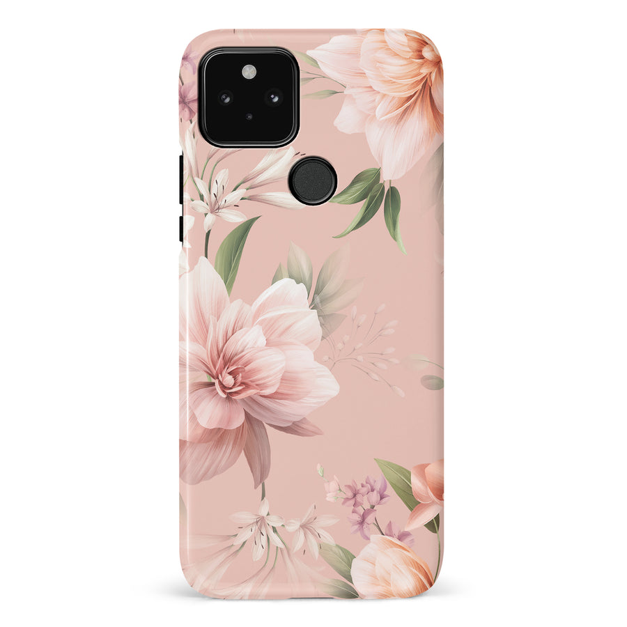 Google Pixel 5 Peonies Two Floral Phone Case in Pink