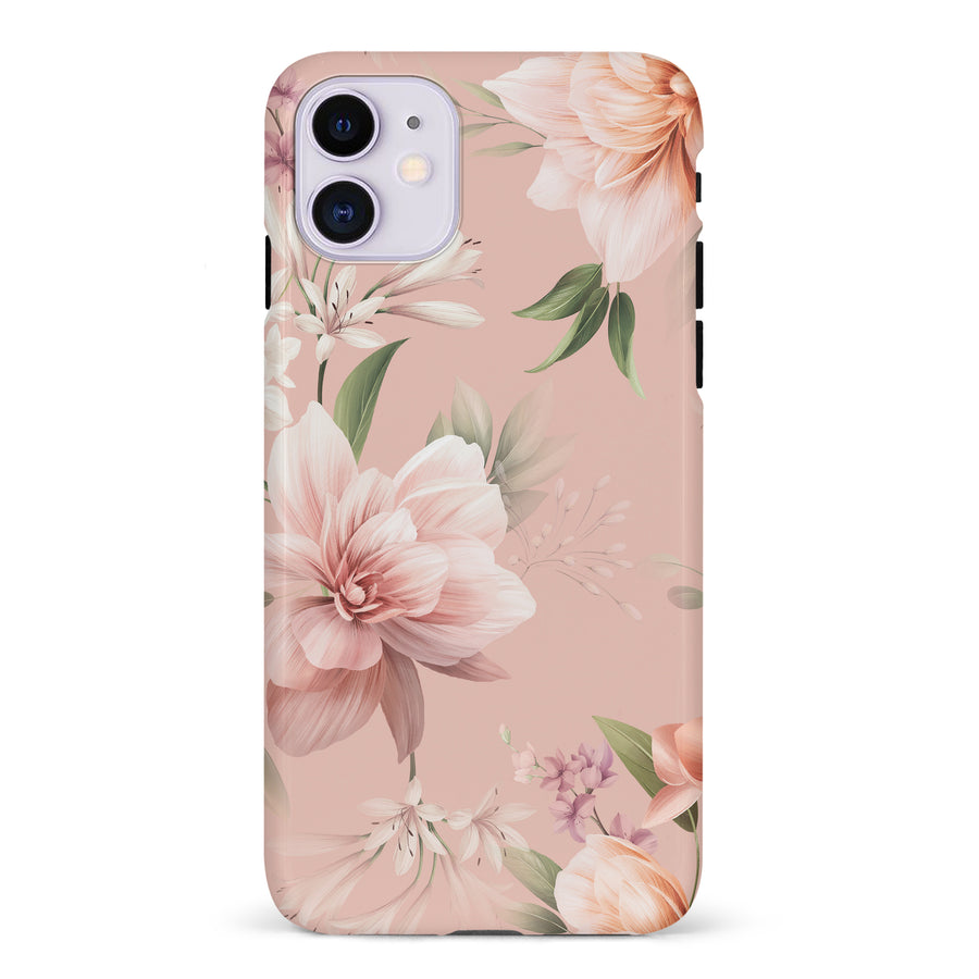 iPhone 11 Peonies Two Floral Phone Case in Pink