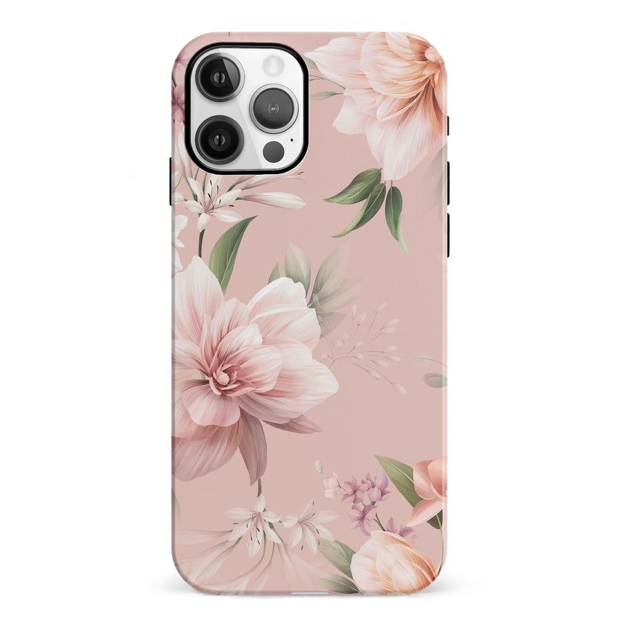 iPhone 12 Peonies Two Floral Phone Case in Pink