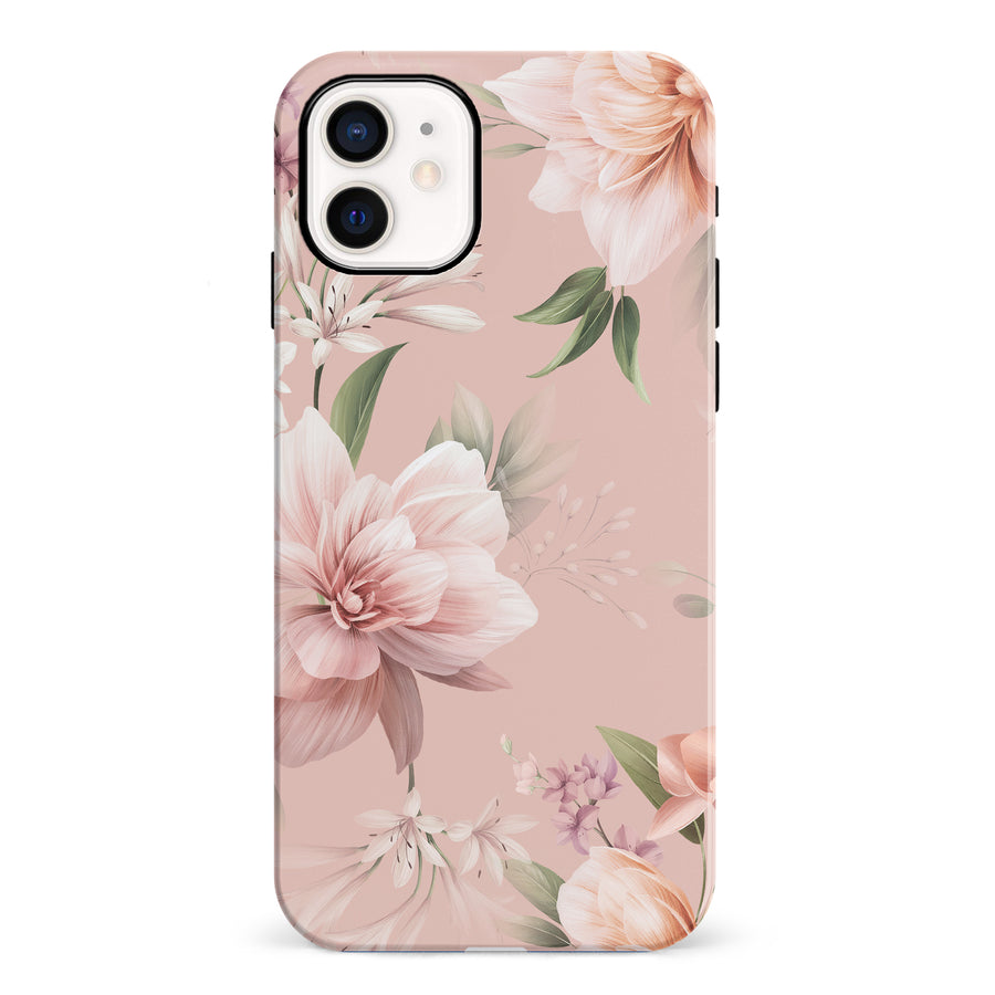 iPhone 12 Mini Peonies Two Floral Phone Case in Pink