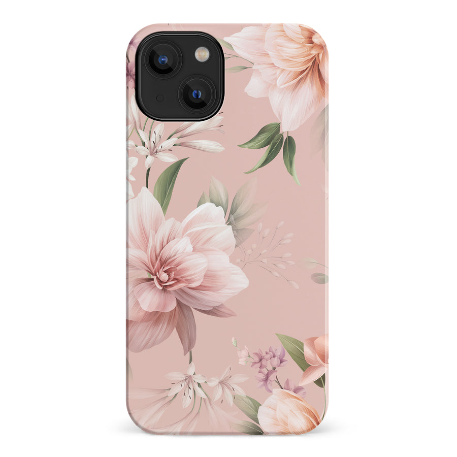 iPhone 14 Peonies Two Floral Phone Case in Pink
