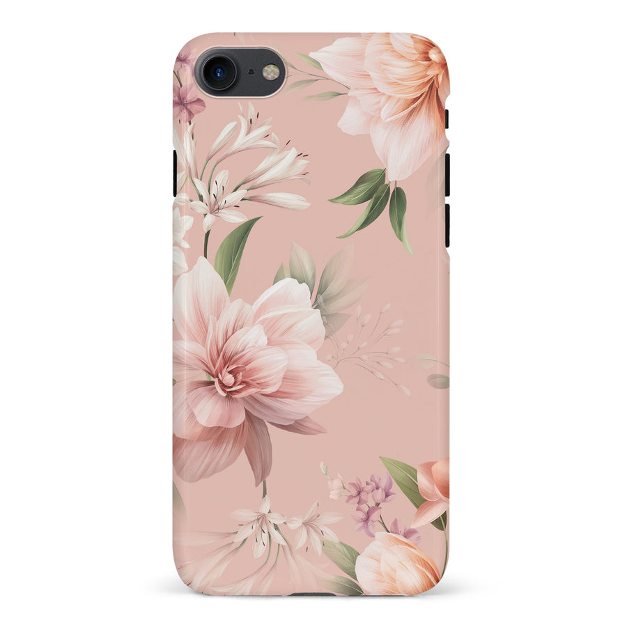 iPhone 7/8/SE Peonies Two Floral Phone Case in Pink
