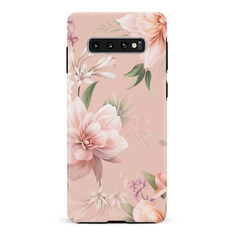 Samsung Galaxy S10 Peonies Two Floral Phone Case in Pink