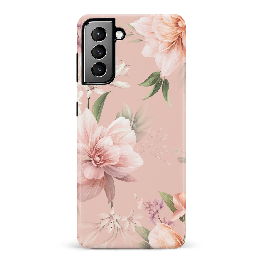 Samsung Galaxy S21 Plus Peonies Two Floral Phone Case in Pink