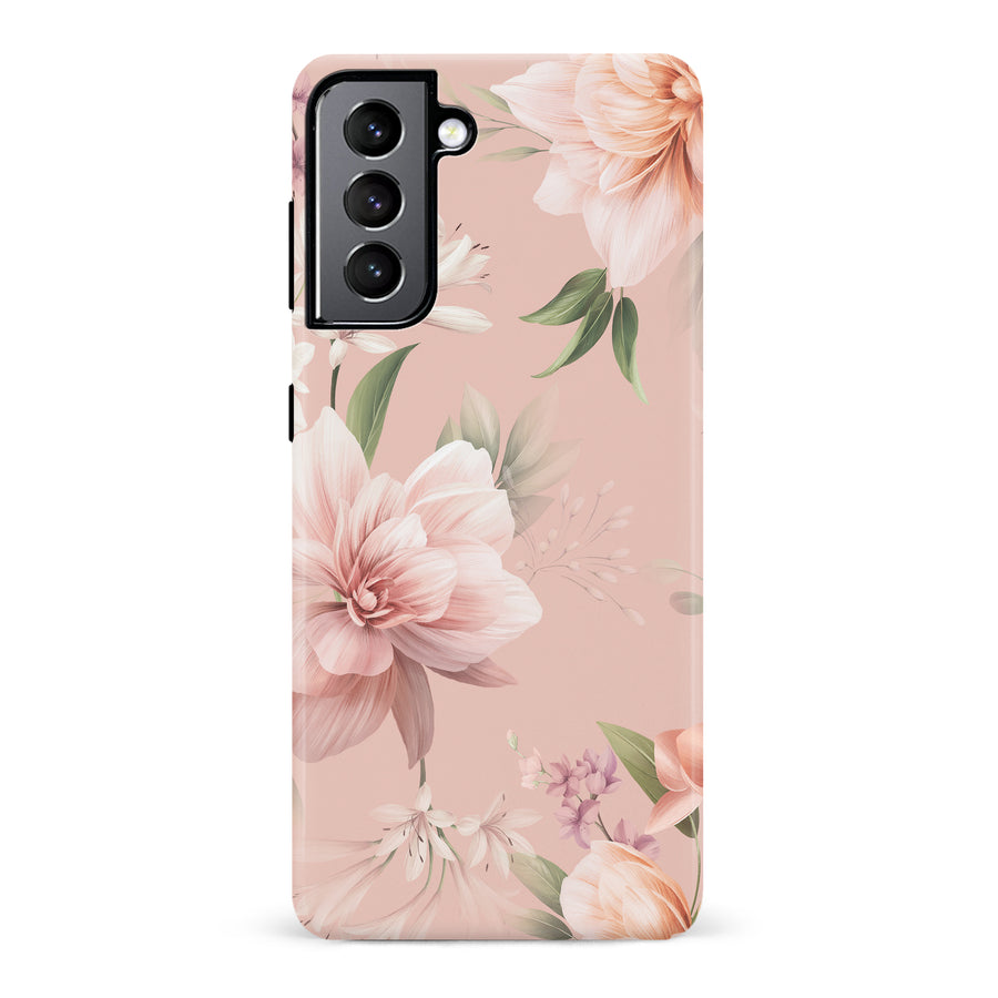 Samsung Galaxy S22 Peonies Two Floral Phone Case in Pink
