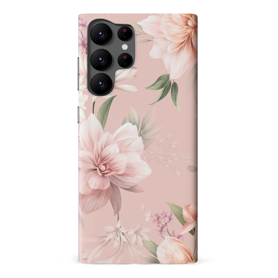 Samsung Galaxy S22 Ultra Peonies Two Floral Phone Case in Pink