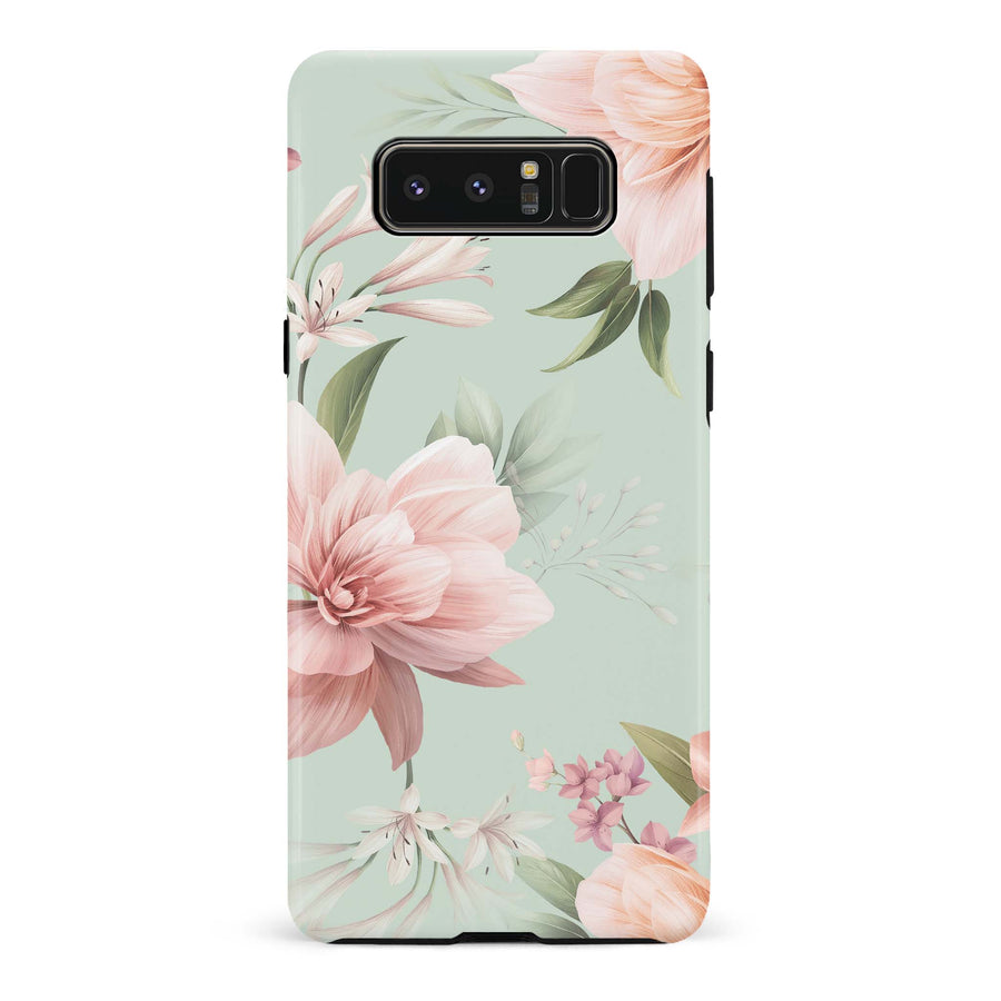Samsung Galaxy Note 8 Peonies Two Floral Phone Case in Green