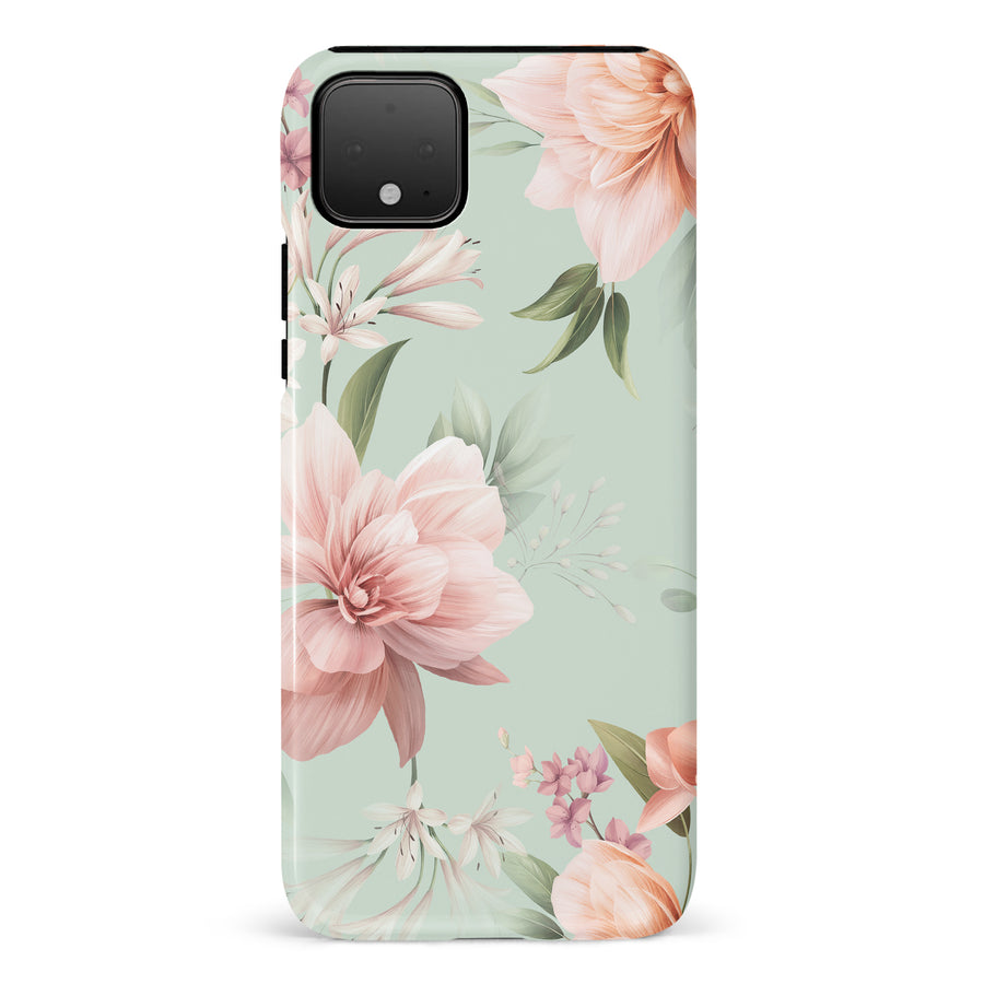 Google Pixel 4 XL Peonies Two Floral Phone Case in Green