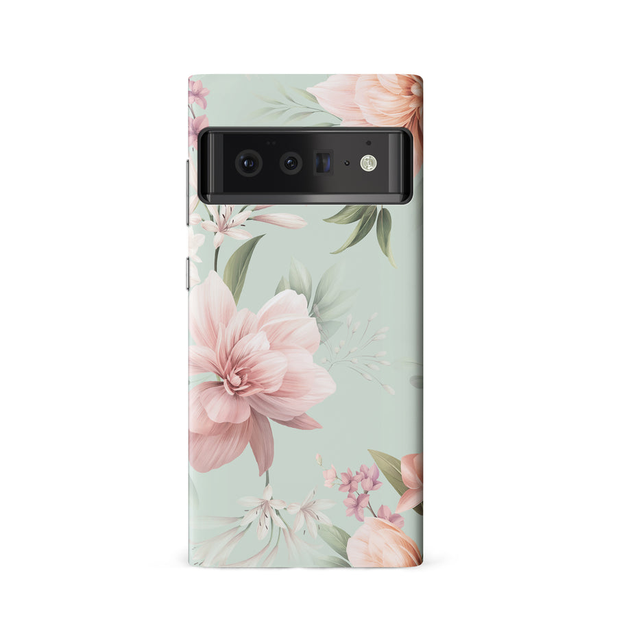 Google Pixel 6 Peonies Two Floral Phone Case in Green