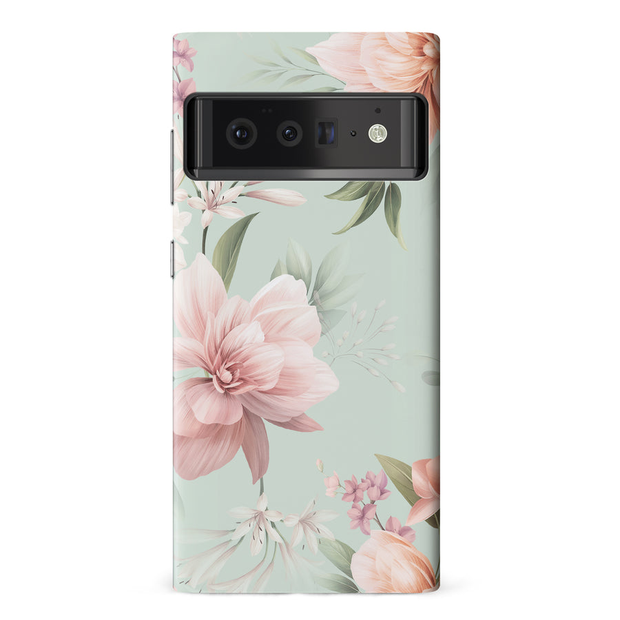 Google Pixel 6 Pro Peonies Two Floral Phone Case in Green