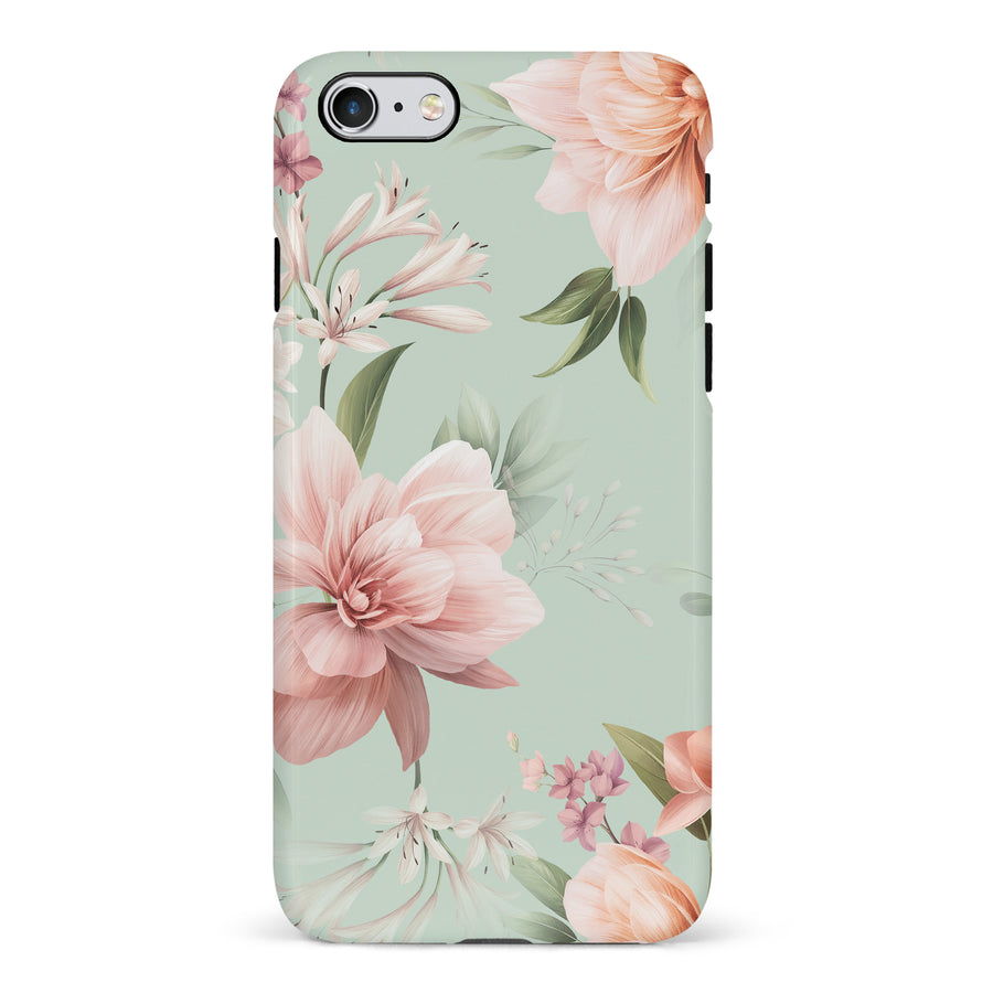 iPhone 6S Plus Peonies Two Floral Phone Case in Green