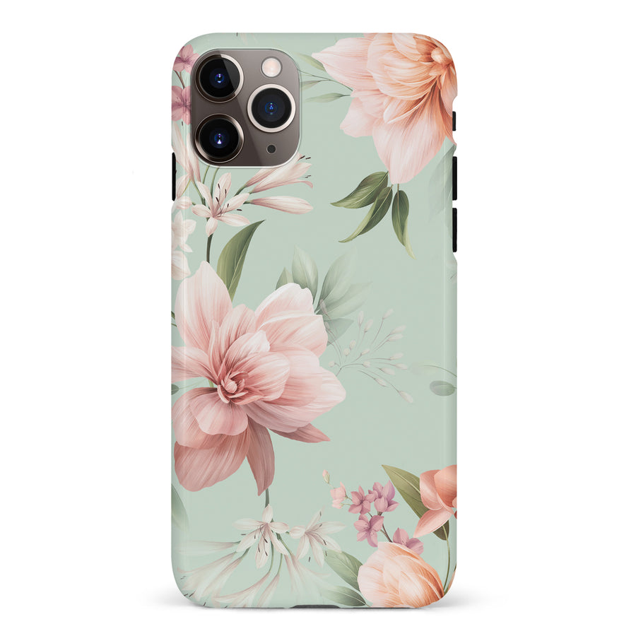 iPhone 11 Pro Max Peonies Two Floral Phone Case in Green