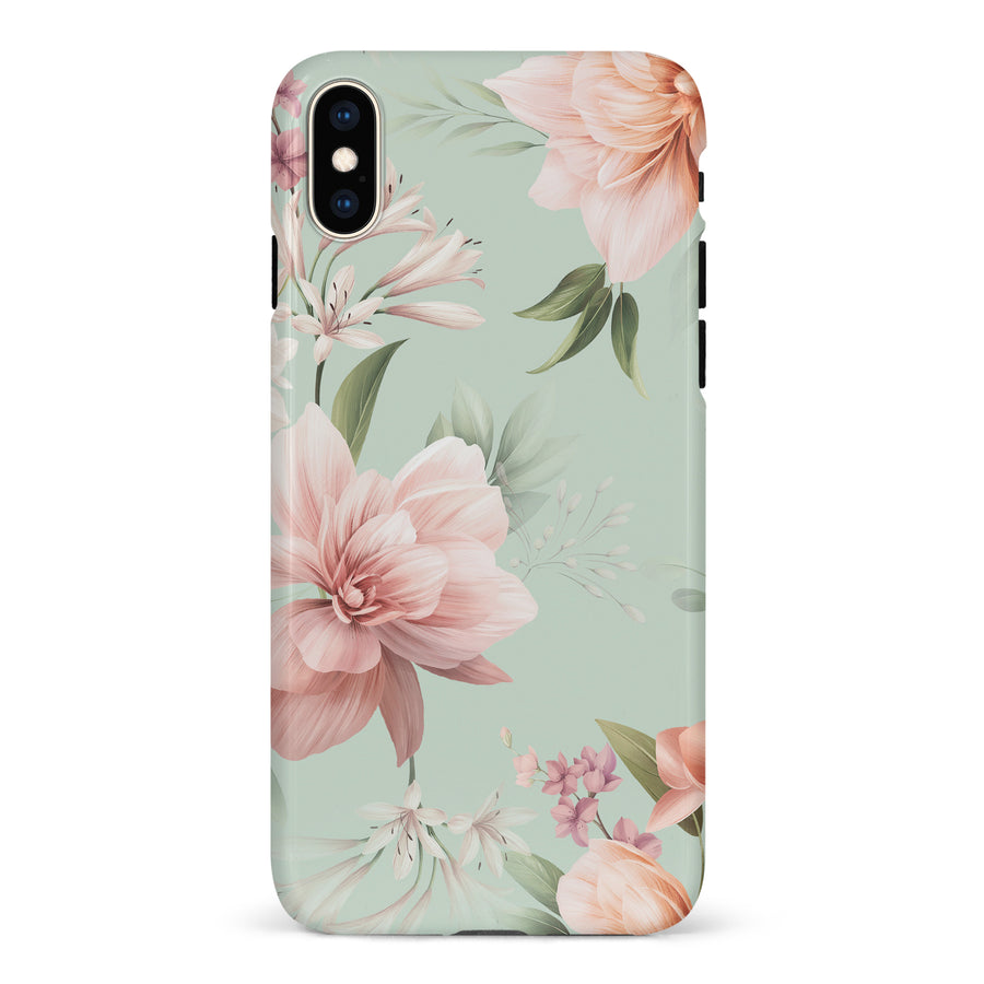 iPhone XS Max Peonies Two Floral Phone Case in Green