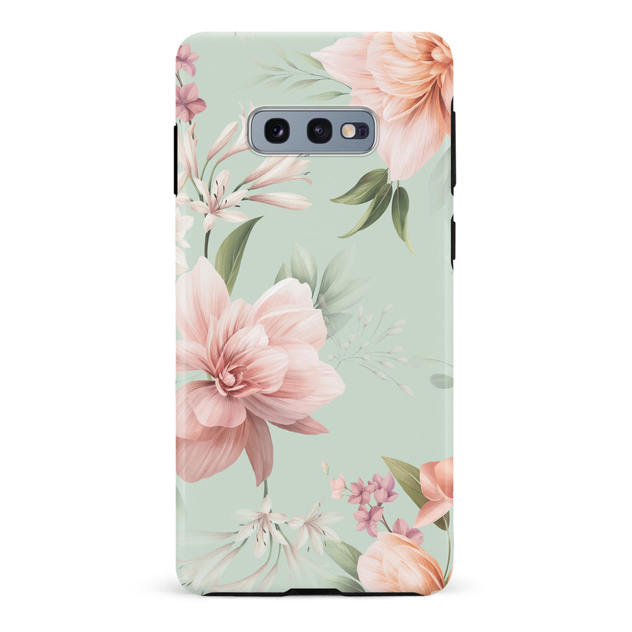 Samsung Galaxy S10e Peonies Two Floral Phone Case in Green