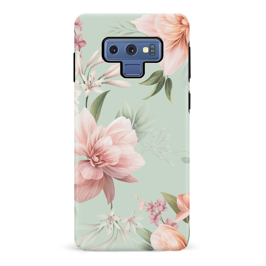 Samsung Galaxy Note 9 Peonies Two Floral Phone Case in Green