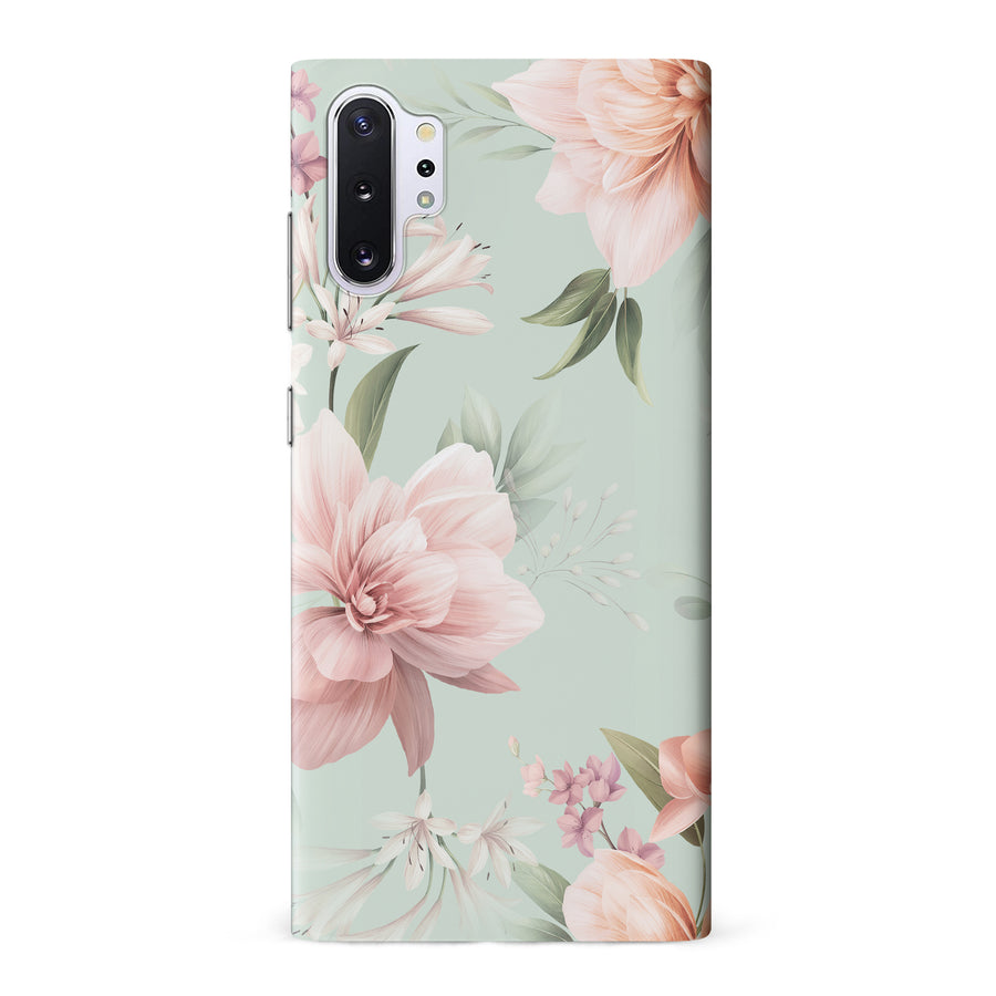 Samsung Galaxy Note 10 Plus Peonies Two Floral Phone Case in Green