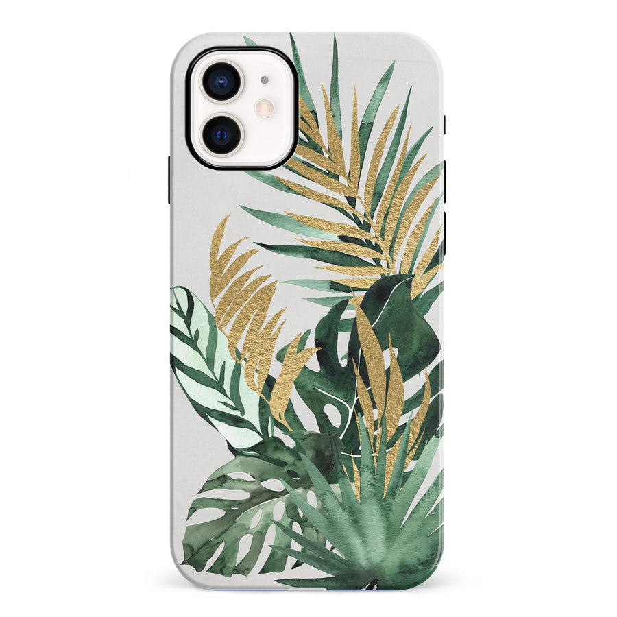 iPhone 12 Mini watercolour plants one phone case
