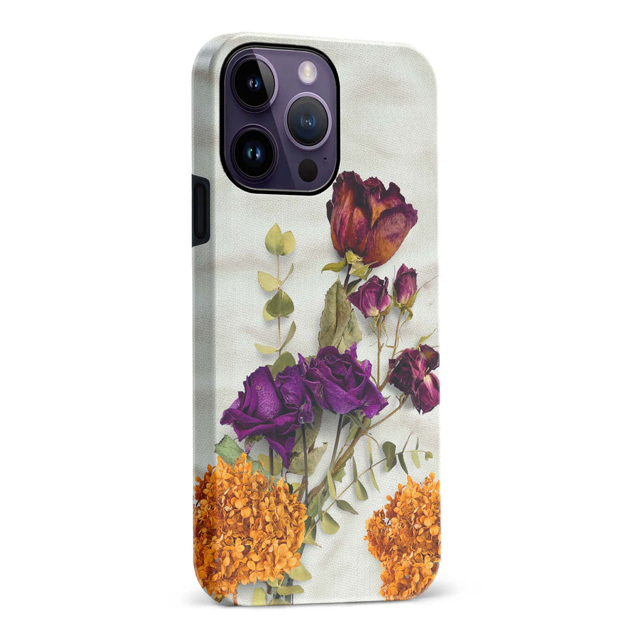 iPhone 14 Pro Max flowers on canvas phone case