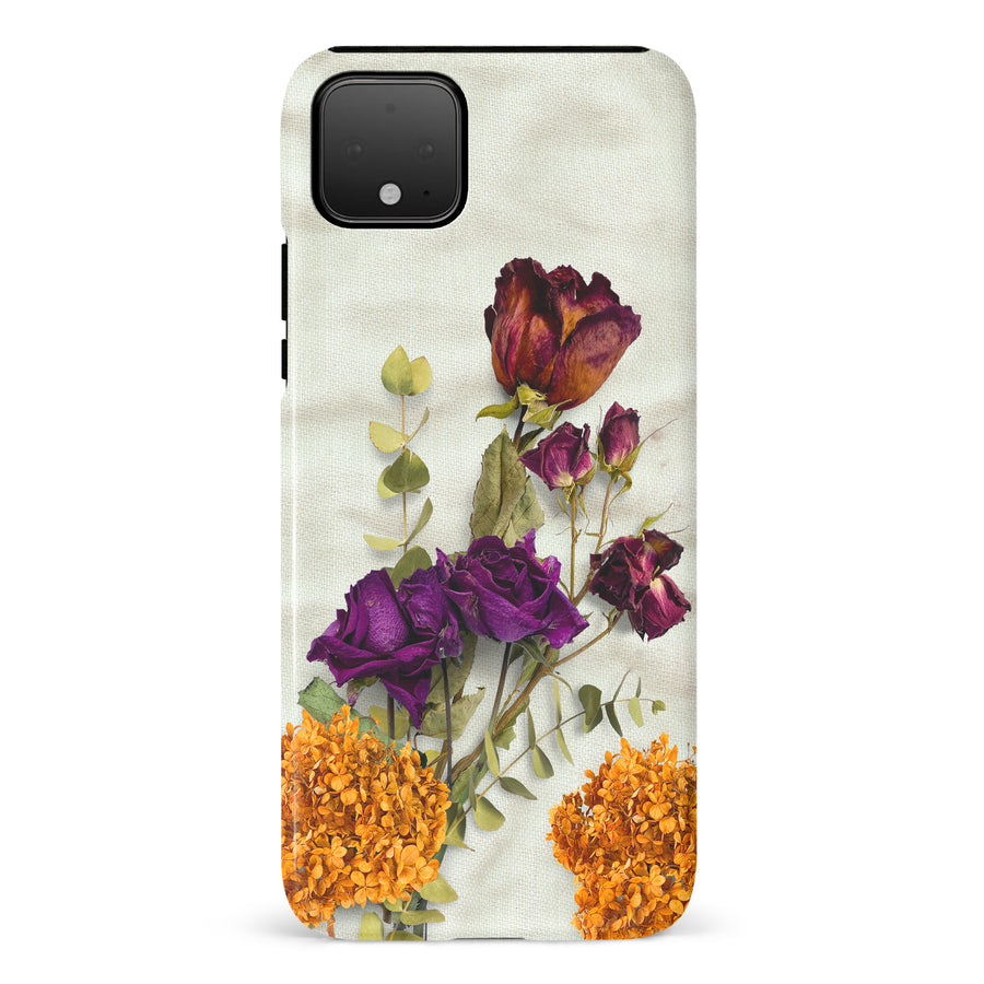 Google Pixel 4 XL flowers on canvas phone case