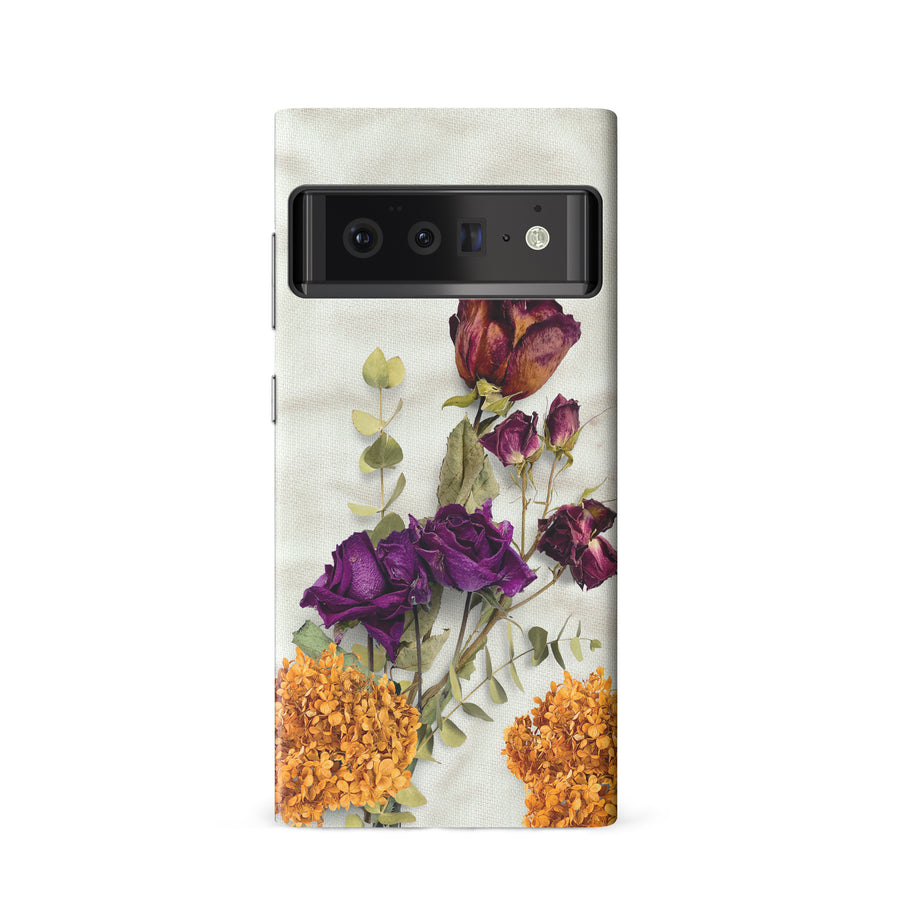 Google Pixel 6 flowers on canvas phone case