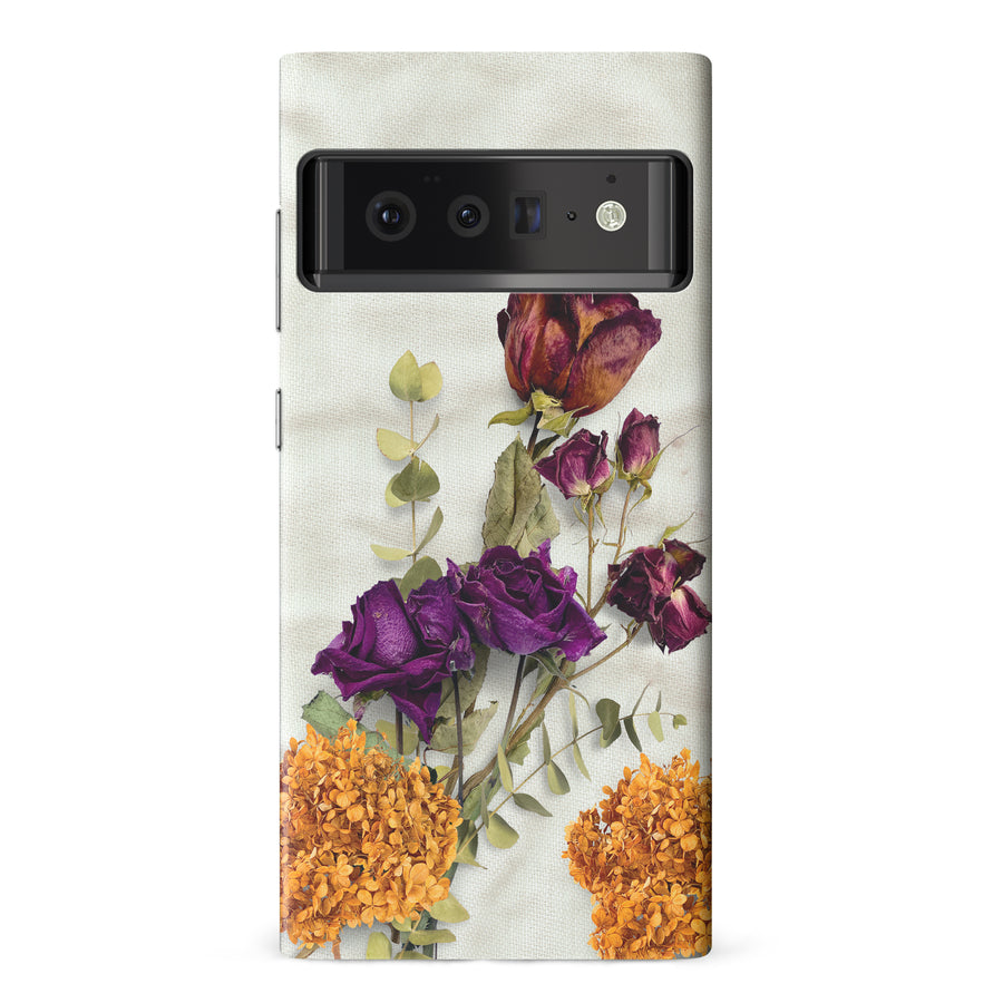Google Pixel 6 Pro flowers on canvas phone case
