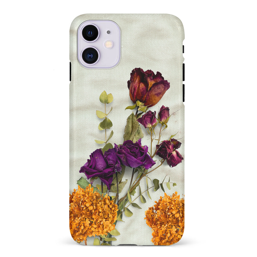 iPhone 11 flowers on canvas phone case