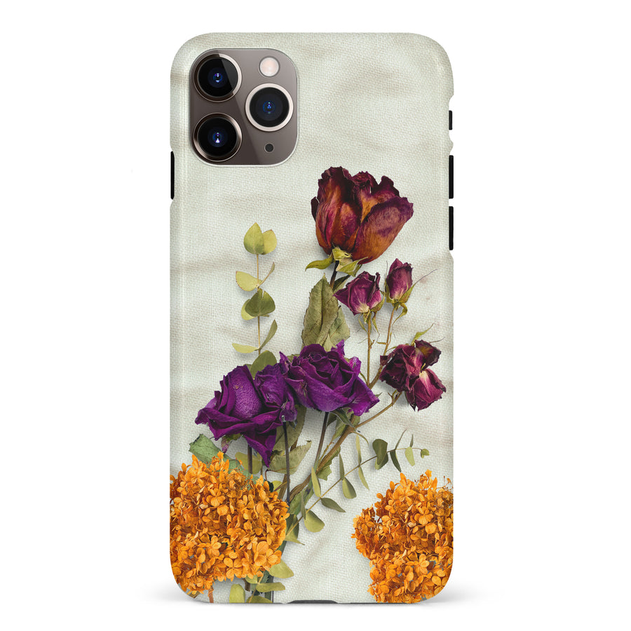 iPhone 11 Pro Max flowers on canvas phone case
