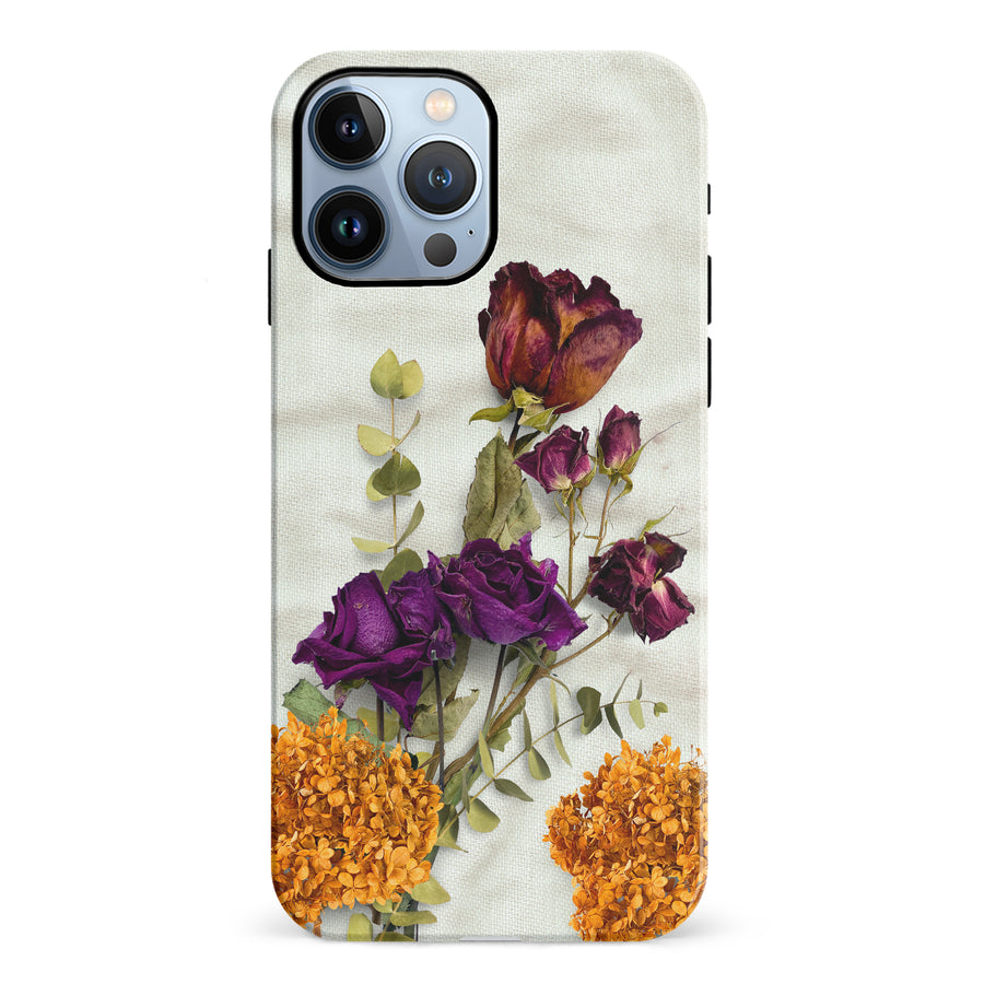 iPhone 12 Pro flowers on canvas phone case