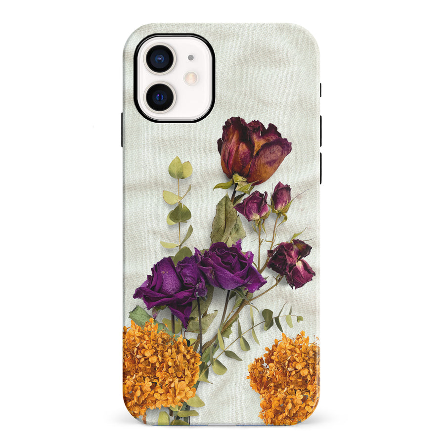 iPhone 12 Mini flowers on canvas phone case