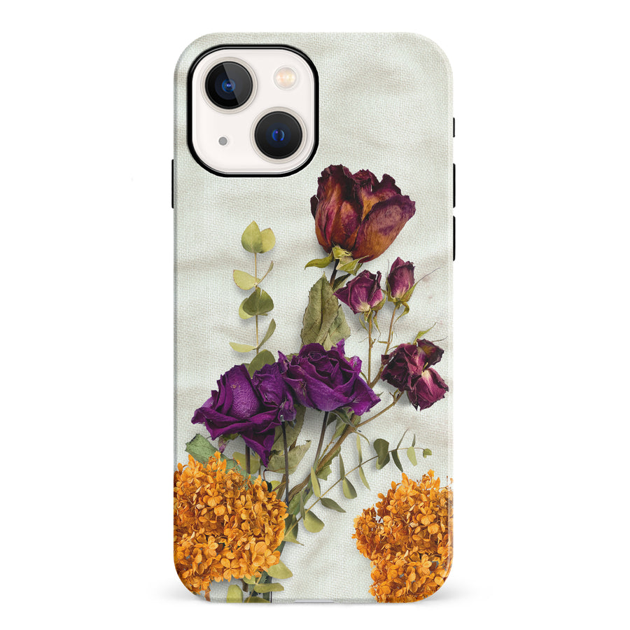 iPhone 13 & 13 Mini flowers on canvas phone case