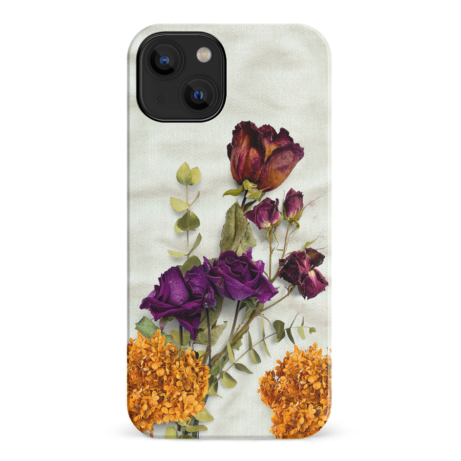 iPhone 14 flowers on canvas phone case
