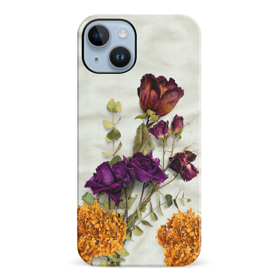 iPhone 14 Plus flowers on canvas phone case