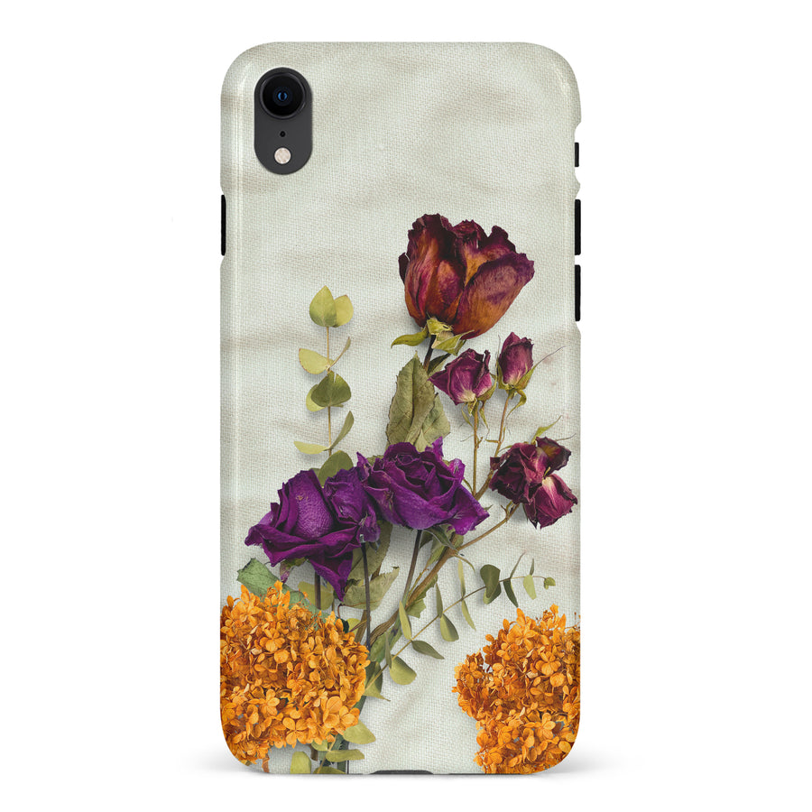 iPhone XR flowers on canvas phone case