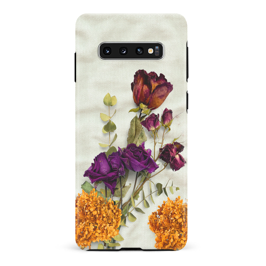 Samsung Galaxy S10 flowers on canvas phone case