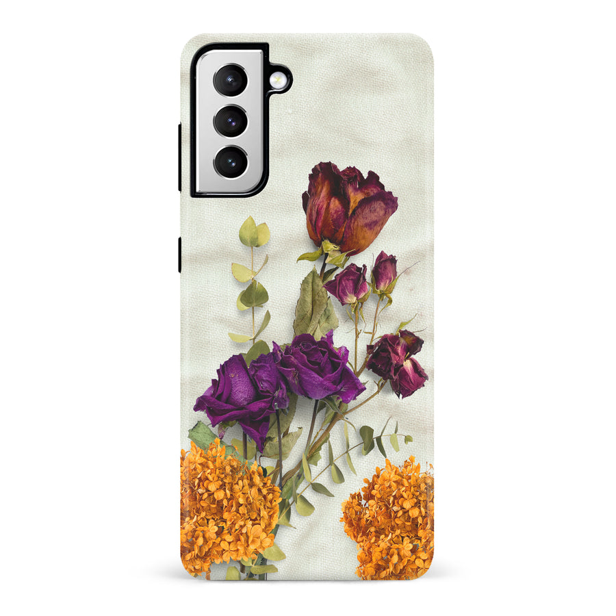 Samsung Galaxy S21 flowers on canvas phone case
